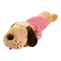 Plyšový psík, hnedá/červený pásik, 140cm, REXO typ 3