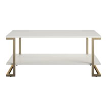 Konferenčný stolík v bielo-zlatej farbe CosmoLiving by Cosmopolitan Camila, 106 x 45 cm