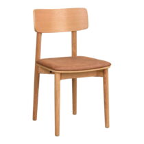 Jedálenská stolička z imitácie kože v koňakovohnedo-prírodnej farbe v súprave 2 ks Wolcott – Rowico