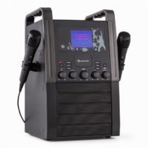 KA8P-V2 BK, čierna, karaoke systém s CD prehrávačom, AUX, 2 mikrofóny Auna
