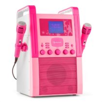 KA8P-V2 PK, ružová, karaoke systém s CD prehrávačom, AUX, 2 mikrofóny Auna