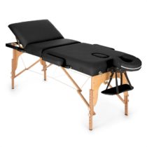 MT 500, čierny, masážny stôl, 210 cm, 200 kg, sklápací, jemný povrch, taška KLARFIT