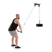 Hangman, kladka, stropná inštalácia, 2 m kábel, tricepsová tyč, čierna farba KLARFIT