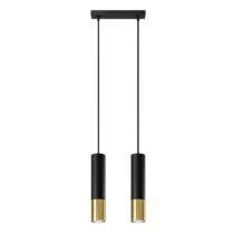 Závesné svietidlo s kovovým tienidlom v čierno-zlatej farbe 30x6 cm Longbot - Nice Lamps