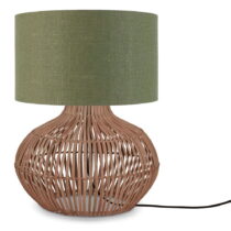 Stolová lampa s textilným tienidlom v zeleno-prírodnej farbe (výška 48 cm) Kalahari – Good&amp;M...