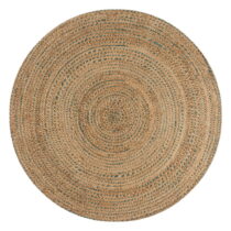 Modrý/v prírodnej farbe jutový okrúhly koberec ø 133 cm Capri – Flair Rugs