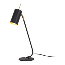 Stolová lampa v čiernej a zlatej farbe s kovovým tienidlom (výška 55 cm) Sivani – Opviq lights