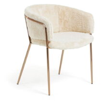 Jedálenská stolička v krémovo-medenej farbe v súprave 2 ks Runnie – Kave Home