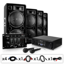 Set Bass brigáda USB 4 x reproduktor + 1 x zosilňovač + 1 x mixážny pult + 2 x mikrofón + 1 x slúcha...