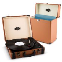 Jerry Lee Record Collector Set brown | retro gramofón | kufrík na gramofónové platne Auna