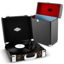 Jerry Lee Record Collector Set black | retro gramofón | kufrík na gramofónové platne Auna