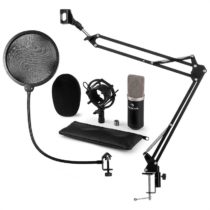 CM003 mikrofónová sada V4 kondenzátorový mikrofón XLR mikrofónové rameno pop filter čierna farba Aun...