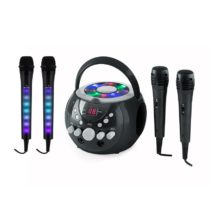 SingSing čierna + Dazzl Mic Set karaoke zariadenie, mikrofón, LED osvetlenie Auna