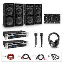eStar Bass-Party DJ systém + PA zosilňovače + DJ mixér + subwoofery + slúchadlá Electronic-Star