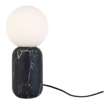 Čierna stolová lampa v mramorovom dekore Leitmotiv Gala, výška 32 cm