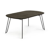 Tmavohnedý rozkladací jedálenský stôl s doskou v dekore jaseňového dreva 100x170 cm Milian – Kave Ho...