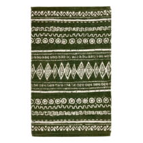 Zeleno-biely bavlnený koberec Webtappeti Ethnic, 55 x 110 cm