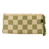 Zeleno-béžový pléd na dvojlôžko 240x240 cm Green Checkerboard - Really Nice Things
