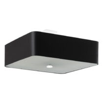 Čierne stropné svietidlo so skleneno-textilným tienidlom 45x45 cm Kortez – Nice Lamps