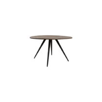 Okrúhly jedálenský stôl v čiernej a tmavohnedej farbe s doskou z akácie ø 120 cm Turi – Light & ...