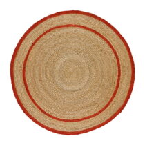 Červeno-prírodnej farbe okrúhly koberec ø 90 cm Mahon – Universal