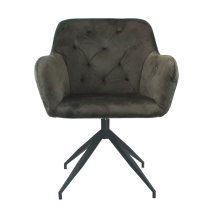 Otočná stolička, hnedá Velvet látka/čierna, VELEZA NEW