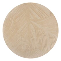 Béžový vlnený okrúhly koberec ø 160 cm Leaf - Flair Rugs