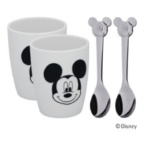 Súprava 2 pohárikov a 2 lyžičiek WMF Mickey Mouse, 250 ml