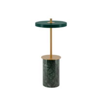 Zelená mramorová LED stolová lampa so stmievačom s kovovým tienidlom (výška  25,5 cm) Asteria Move M...