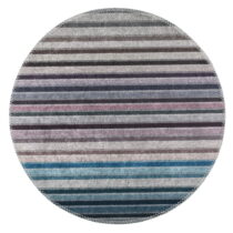 Modro-sivý umývateľný okrúhly koberec ø 80 cm – Vitaus