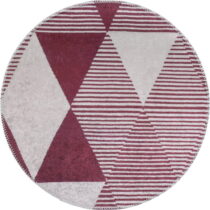 Vínovočervený umývateľný okrúhly koberec ø 80 cm Yuvarlak – Vitaus