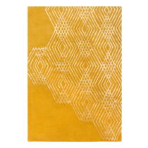 Žltý vlnený koberec Flair Rugs Diamonds, 160 x 230 cm