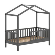 Antracitová detská posteľ z borovicového dreva 70x140 cm DALLAS – Vipack