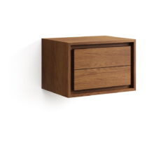Nízka závesná skrinka pod umývadlo z teakového dreva v prírodnej farbe 60x40 cm Kenta – Kave Home