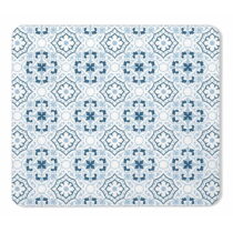 Bielo-modrá kúpeľňová predložka z kremeliny 35x45 cm Atlanta – douceur d'intérieur