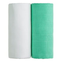 Súprava 2 bavlnených osušiek v bielej a zelenej farbe T-TOMI Tetra, 90 x 100 cm