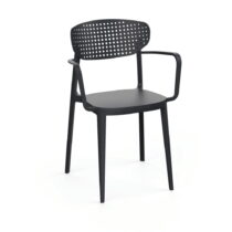Antracitová plastová záhradná stolička Aire – Rojaplast