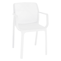 Stohovateľná stolička, biela/plast, FRENIA