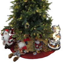 TEMPO-KONDELA GORGINA, podložka pod vianočný stromček, červená/béžová, 1 m