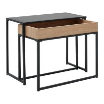 Konferenčný stolík ANI 60x30 cm, drevodekor/čierna