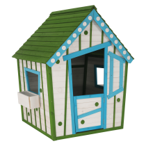 Drevený záhradný domček pre deti, biela/sivá/modrá/zelená, LATAM