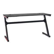 Herný stôl/počítačový stôl, čierna/červená, MACKENZIE 140cm