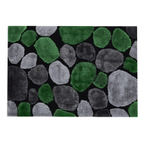 Koberec, zelená/sivá/čierna, 80x150, PEBBLE TYP 1