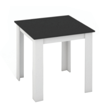 Jedálenský stôl, biela/čierna, 80x80 cm, KRAZ